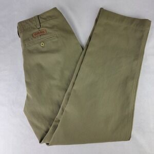 Cabelas Outdoor Gear Mens Casual Pant 36 x 34 Tan Flat Front Pockets Nylon Thick